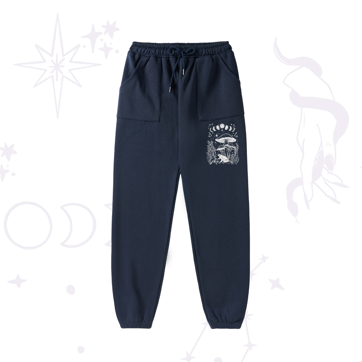 Purplehecate Celestial Frog Mushrooms Fleece Hoodie Suit