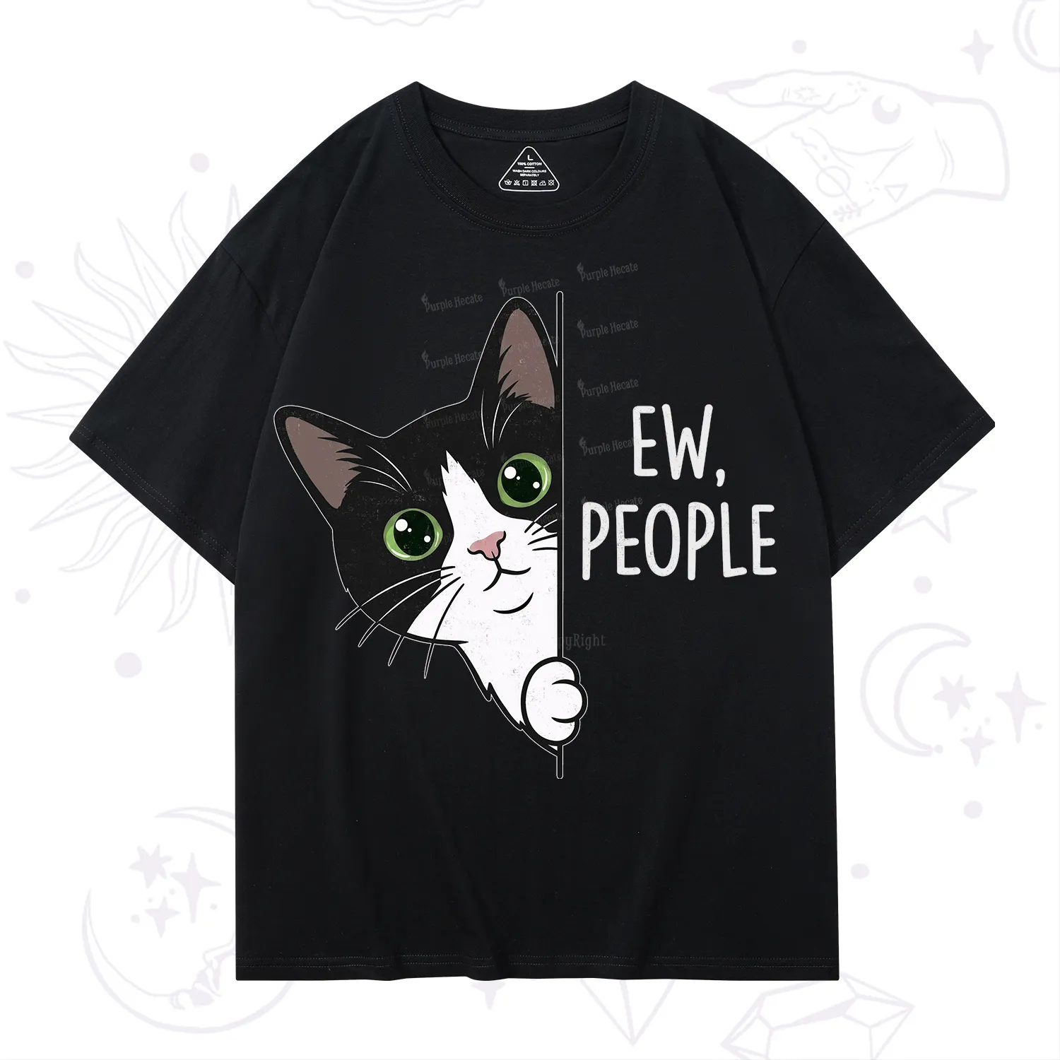 Purplehecate Funny Cat Ew People T-Shirt