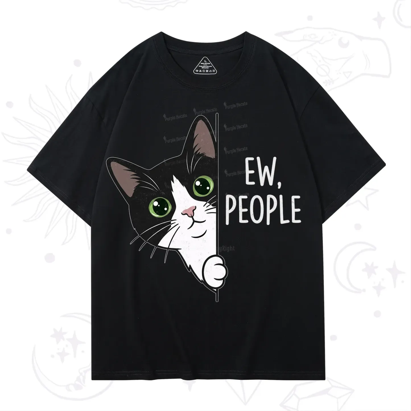Purplehecate Funny Cat Ew People T-Shirt