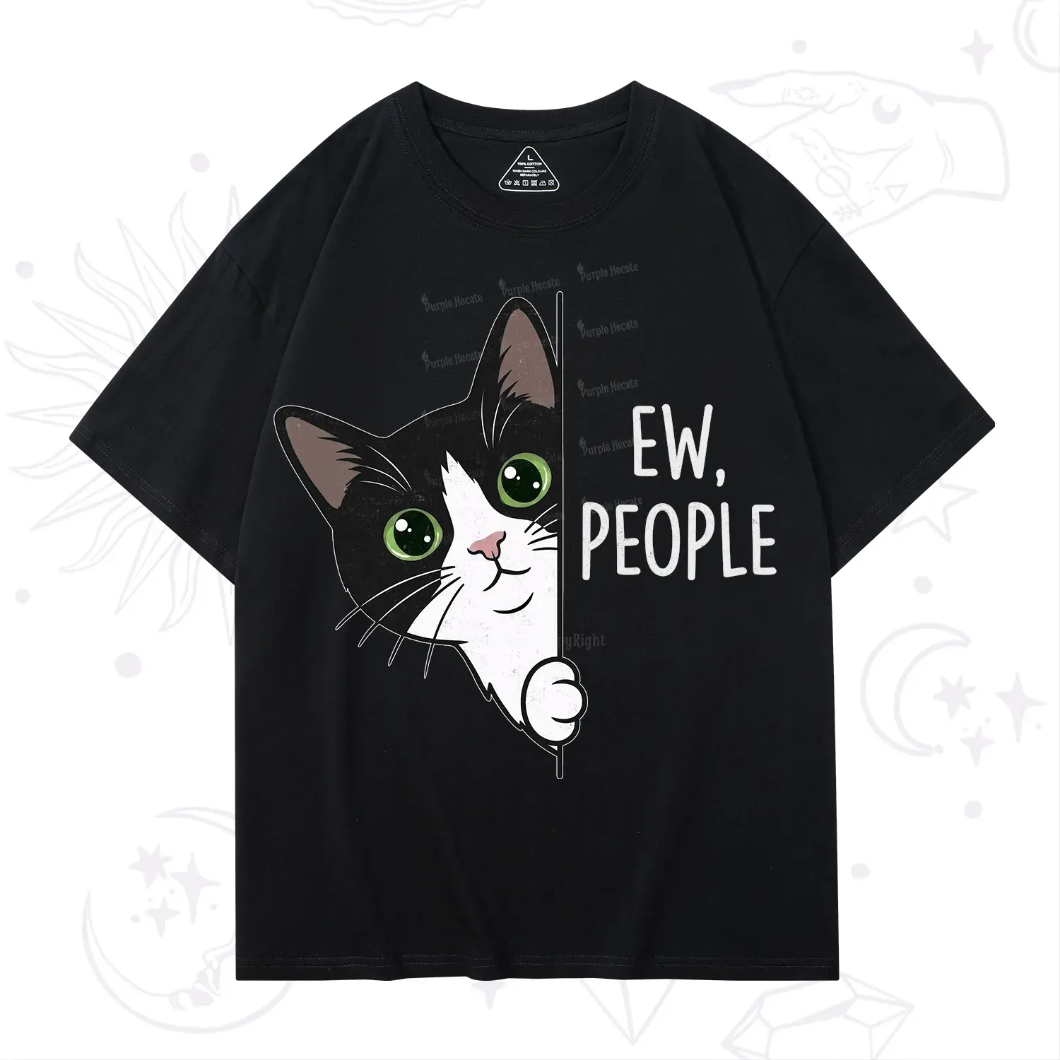 Purplehecate Funny Cat Ew People T-Shirt