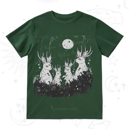 Purplehecate Moonlit Antler Bunny T-Shirt