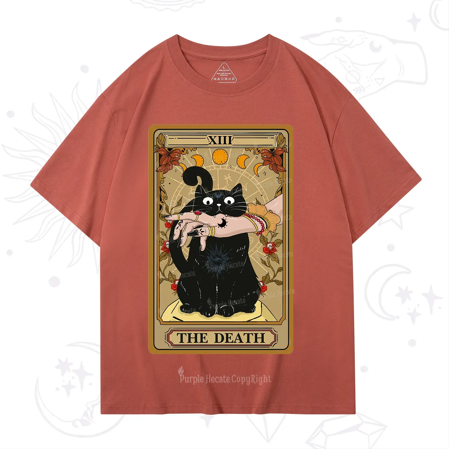 Purplehecate The Death Tarot Black Cat T-Shirt