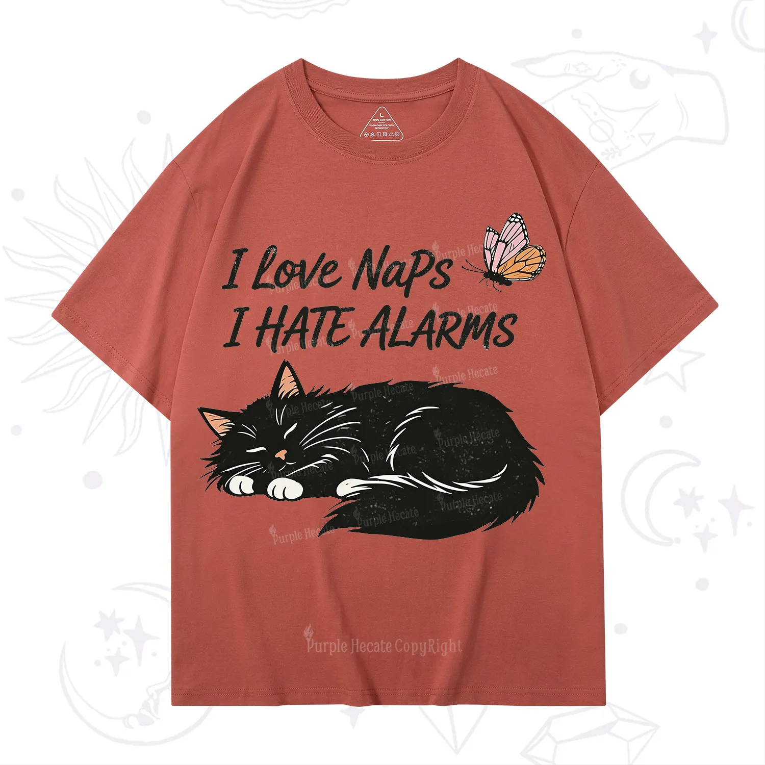 Purplehecate I Love Naps I Hate Alarms T-Shirt