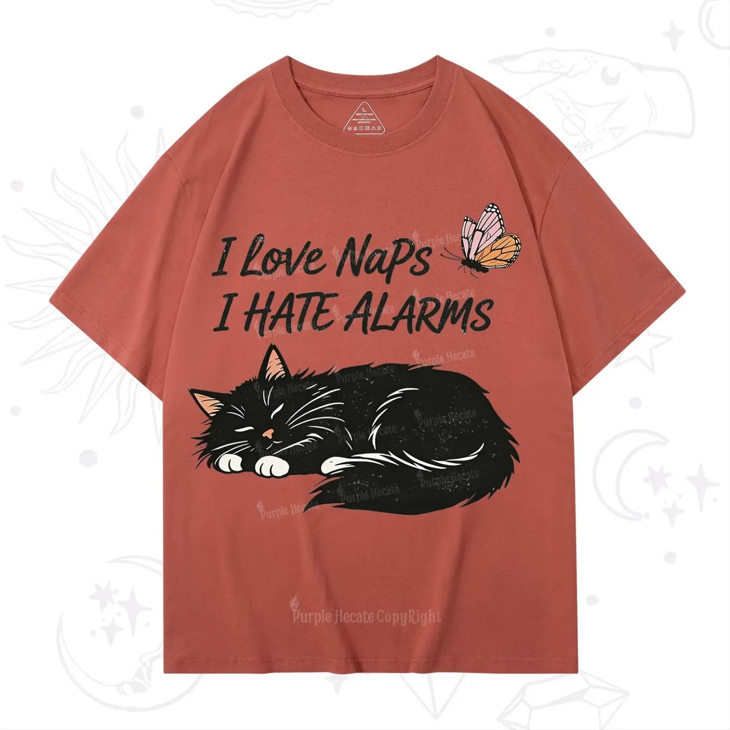 Purplehecate I Love Naps I Hate Alarms T-Shirt