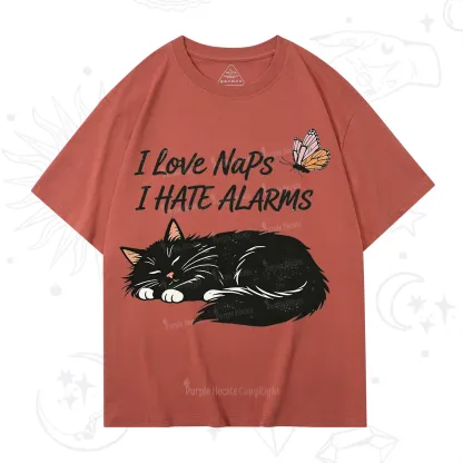 Purplehecate I Love Naps I Hate Alarms T-Shirt
