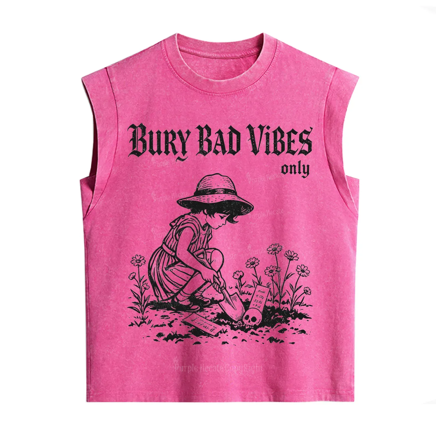 Purplehecate Bury Bad Vibes Only Vintage Washed Tank
