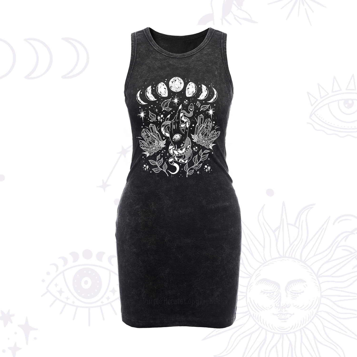 Purplehecate Reach For The Moon Vintage Bodycon Tank Dress