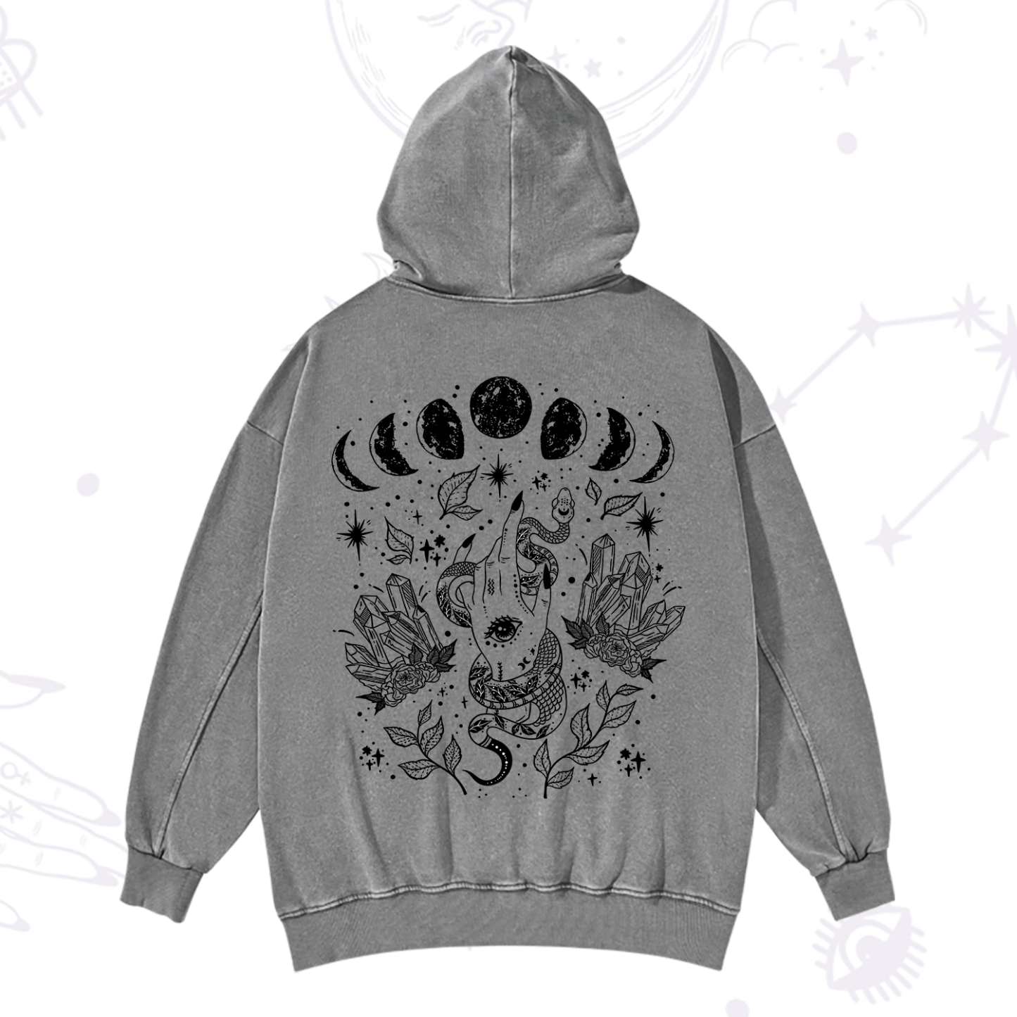Purplehecate Reach For The Moon Washed Hoodie