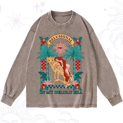 Purplehecate In My Delulu Era Washed Long Sleeve Shirt