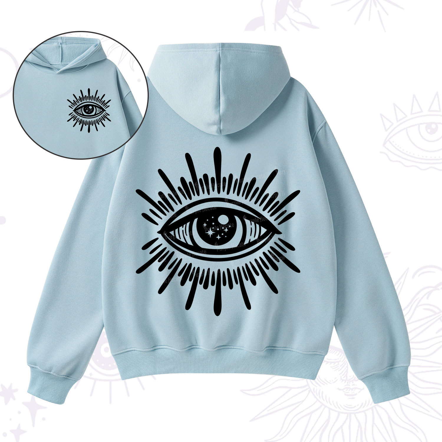 Purplehecate Evil Eye Fleece Hoodie Suit