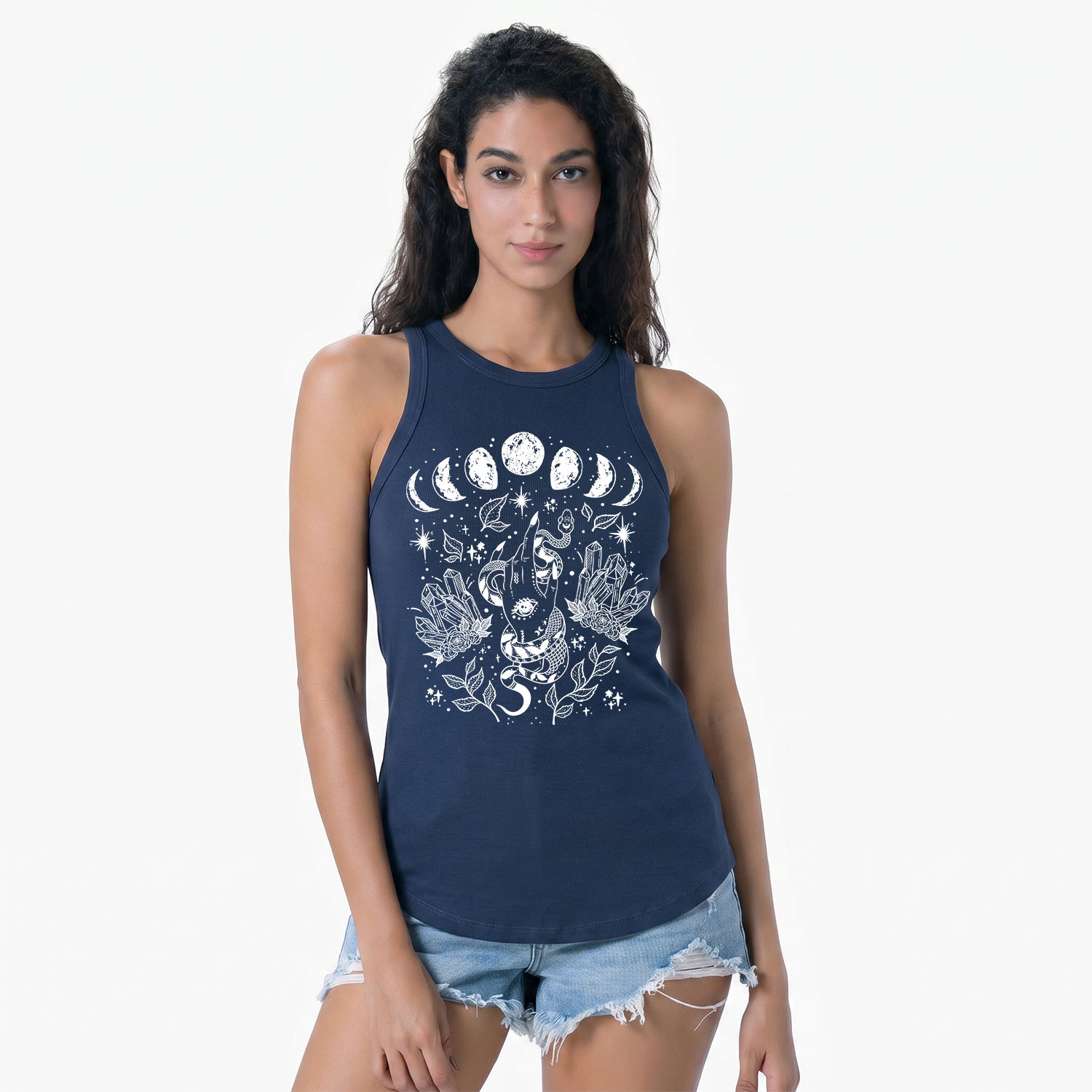 Purplehecate Reach For The Moon Ribbed Tank Top