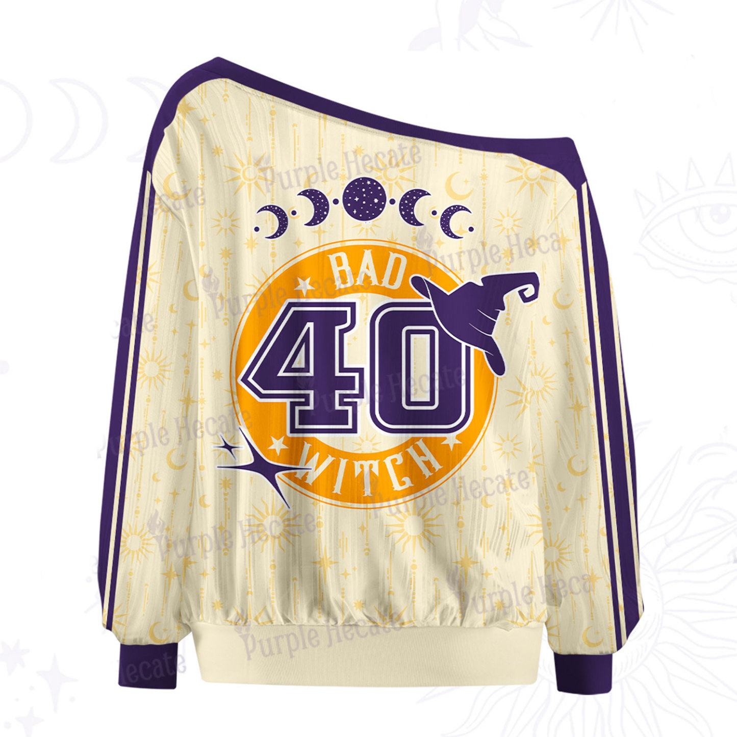 Purplehecat Bad Witch Mode Activated-No.40 Off The Shoulder Graphic Jersey