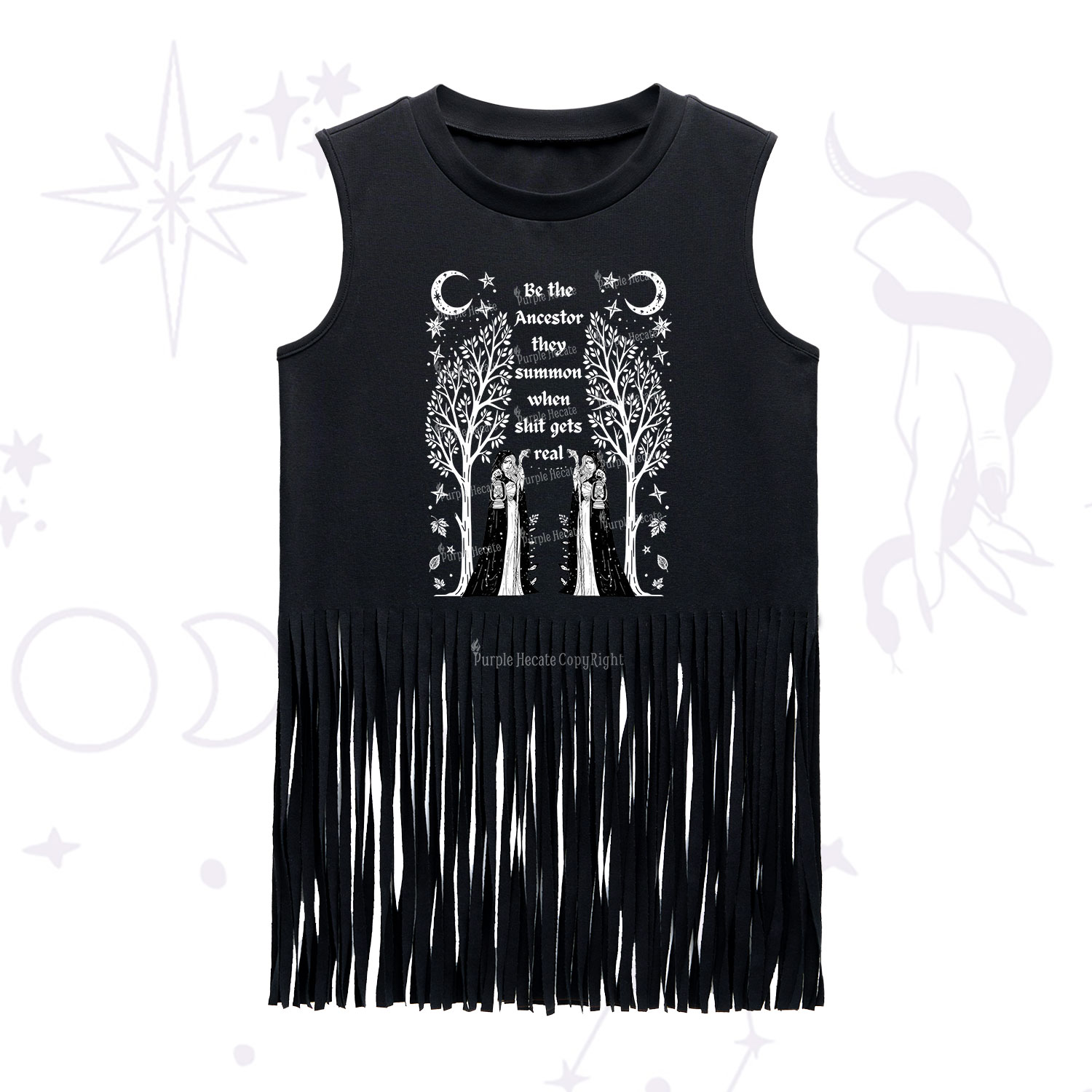 Purplehecate Be The Ancestor They Summon When Shit Gets Real Fringe Tank Top