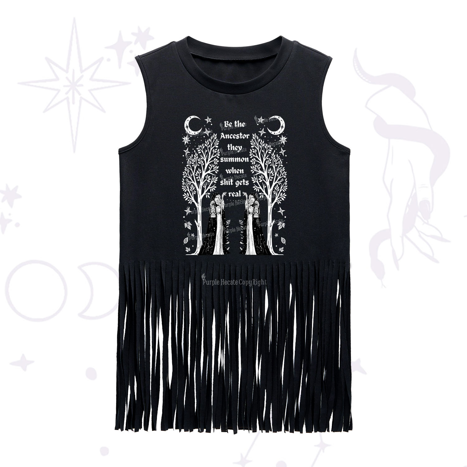 Purplehecate Be The Ancestor They Summon When Shit Gets Real Fringe Tank Top