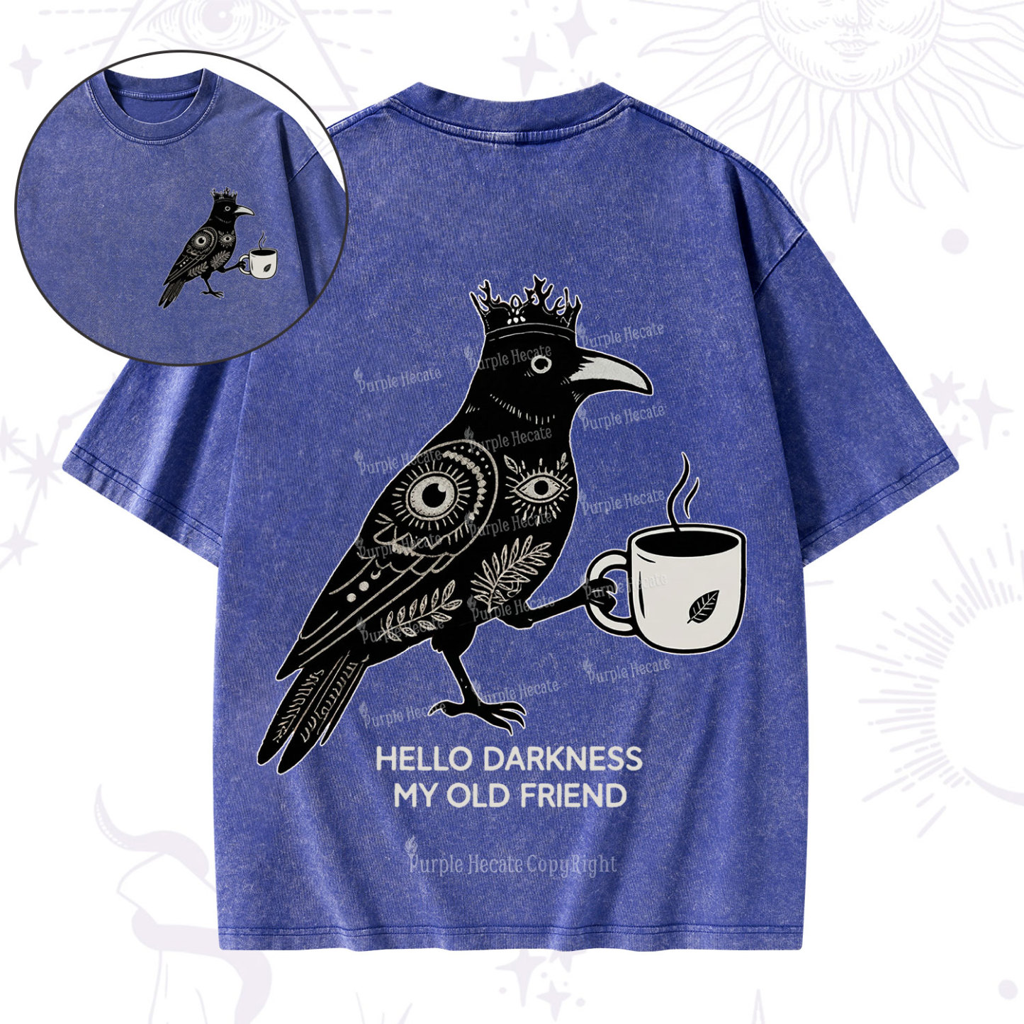 Purplehecate Hello Darkness My Old Friend Washed T-Shirt
