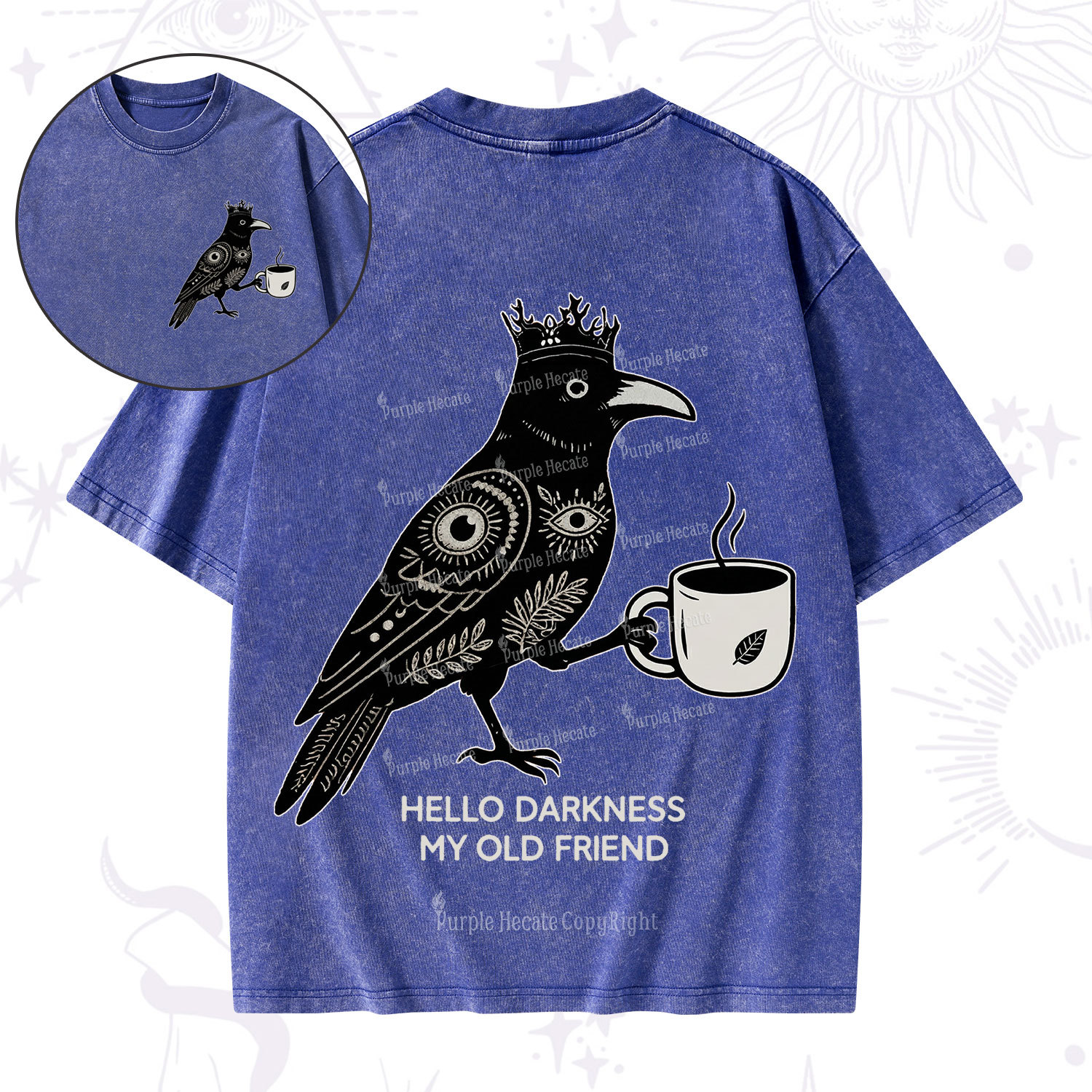Purplehecate Hello Darkness My Old Friend Washed T-Shirt
