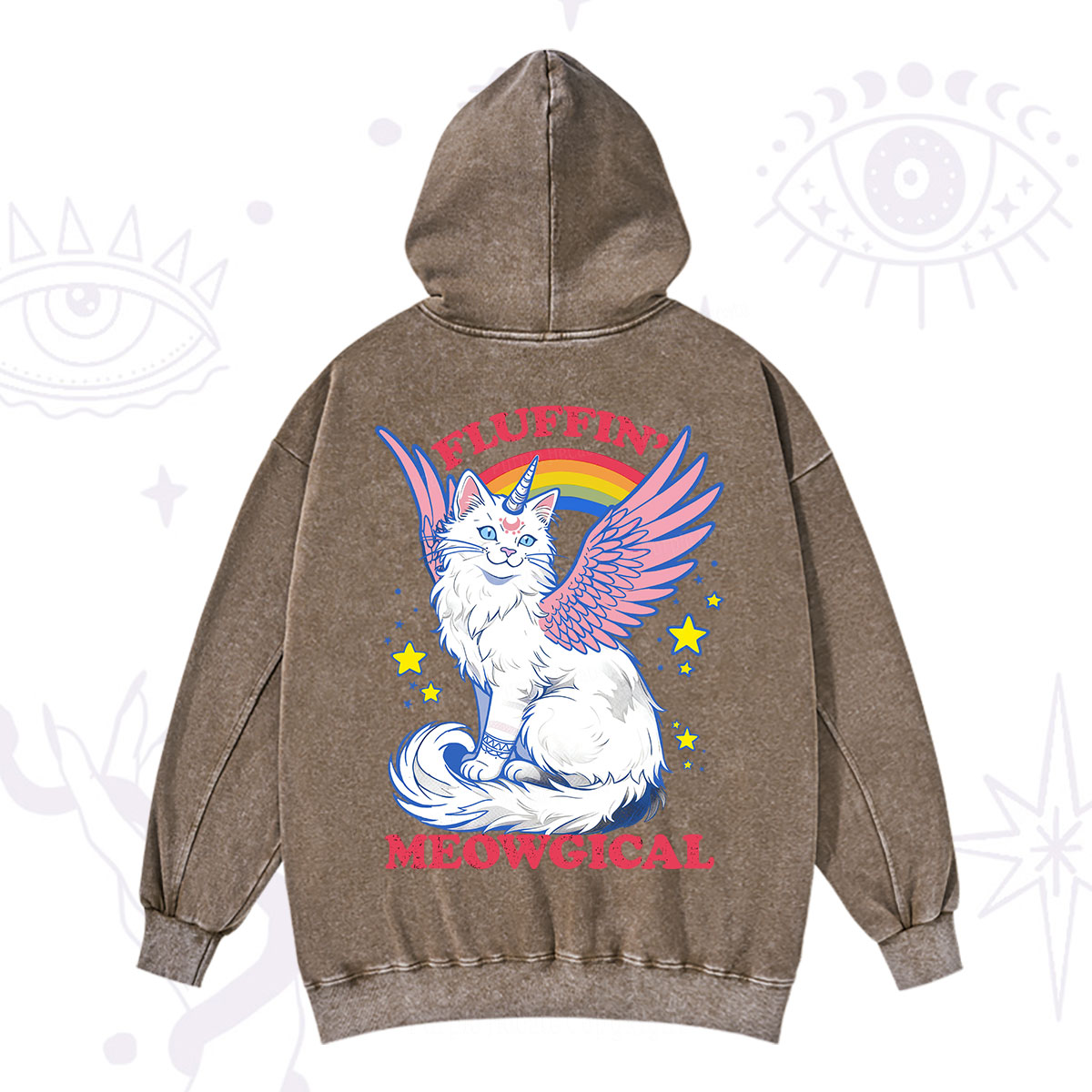 Purplehecate Fluffin Meowgical Washed Hoodie