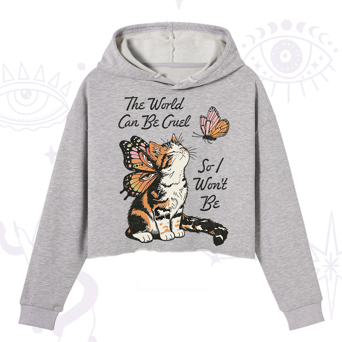 Purplehecate The World Can Be Cruel So I Won't Be Crop Hoodie