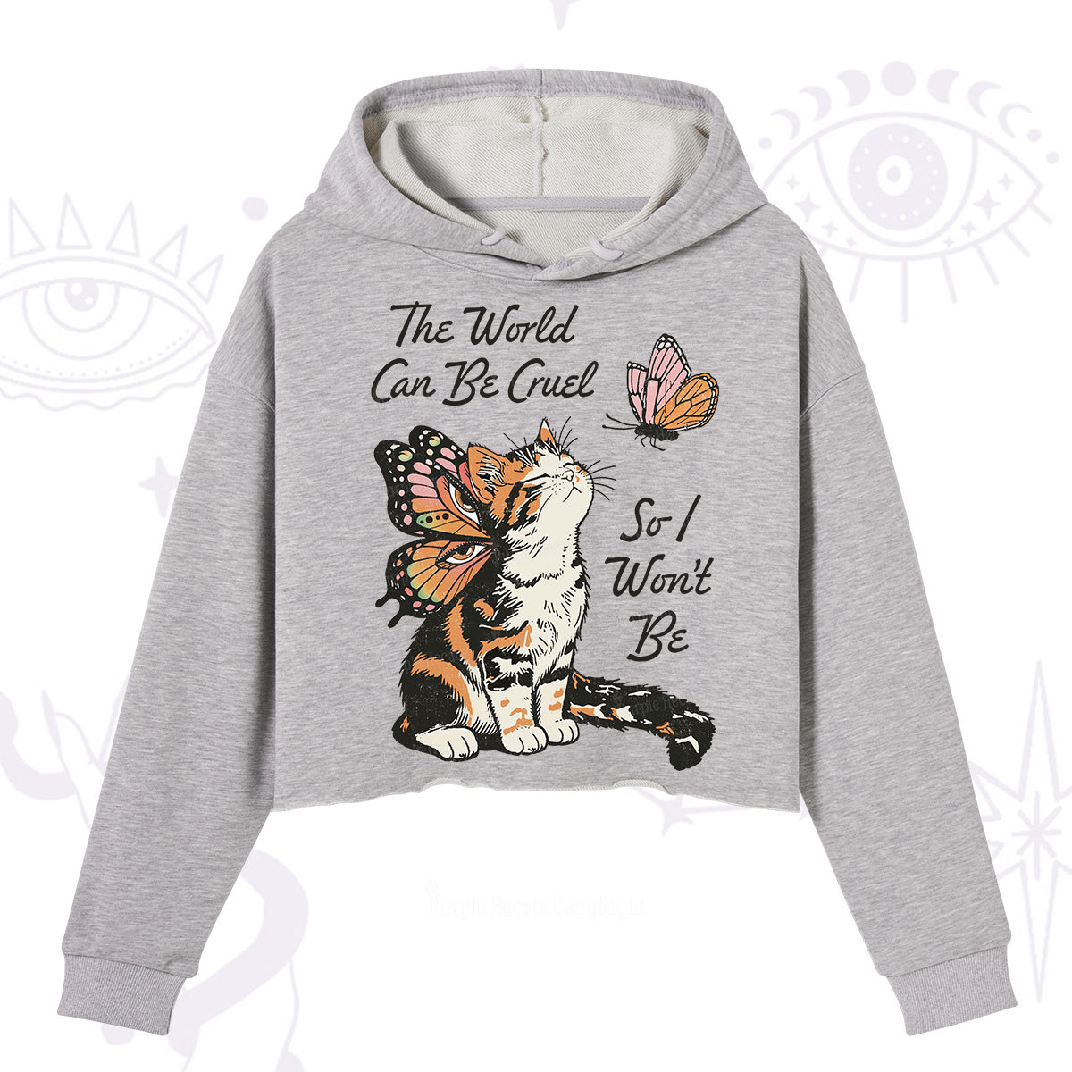 Purplehecate The World Can Be Cruel So I Won't Be Crop Hoodie