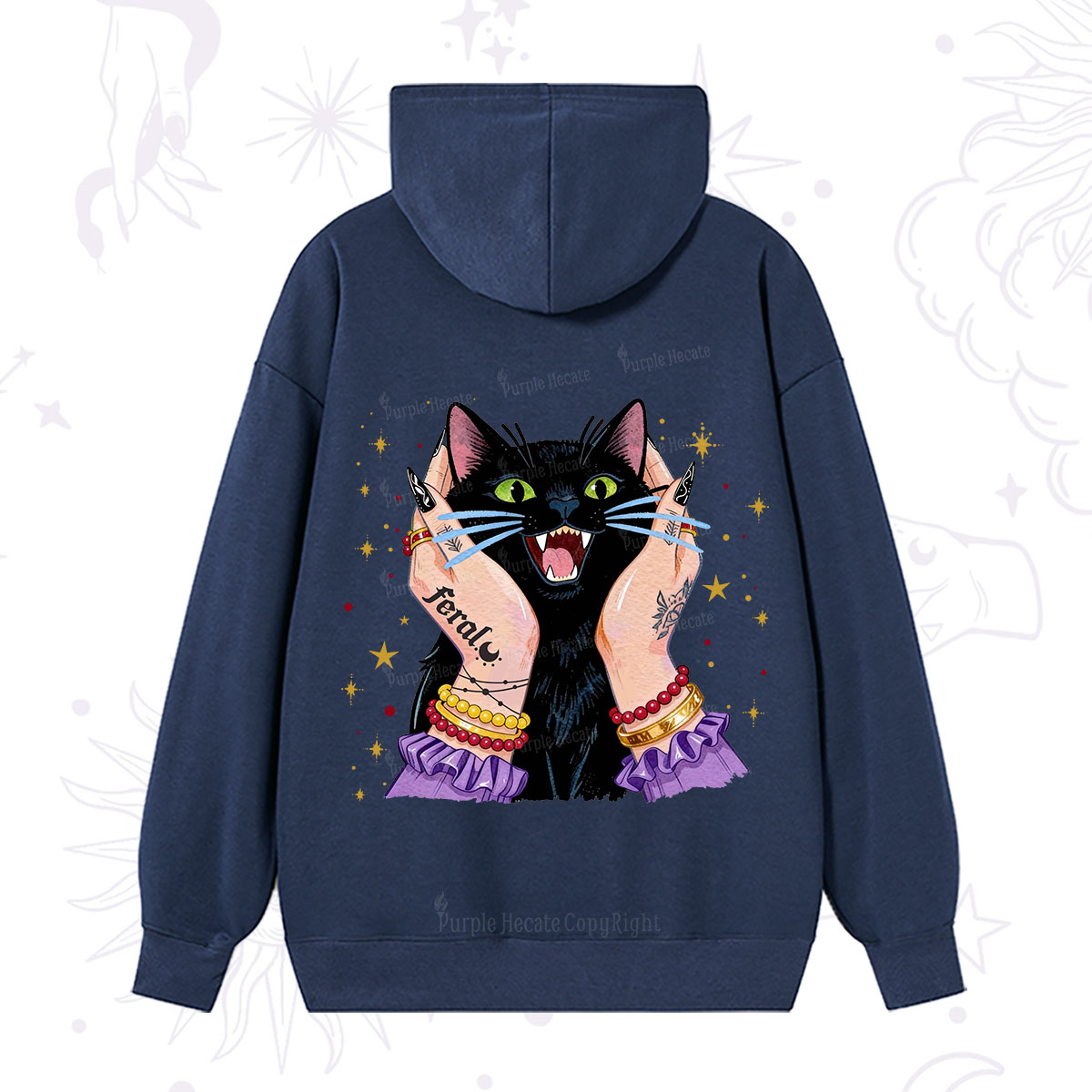 Purplehecate Feral Cat Magic Hoodie