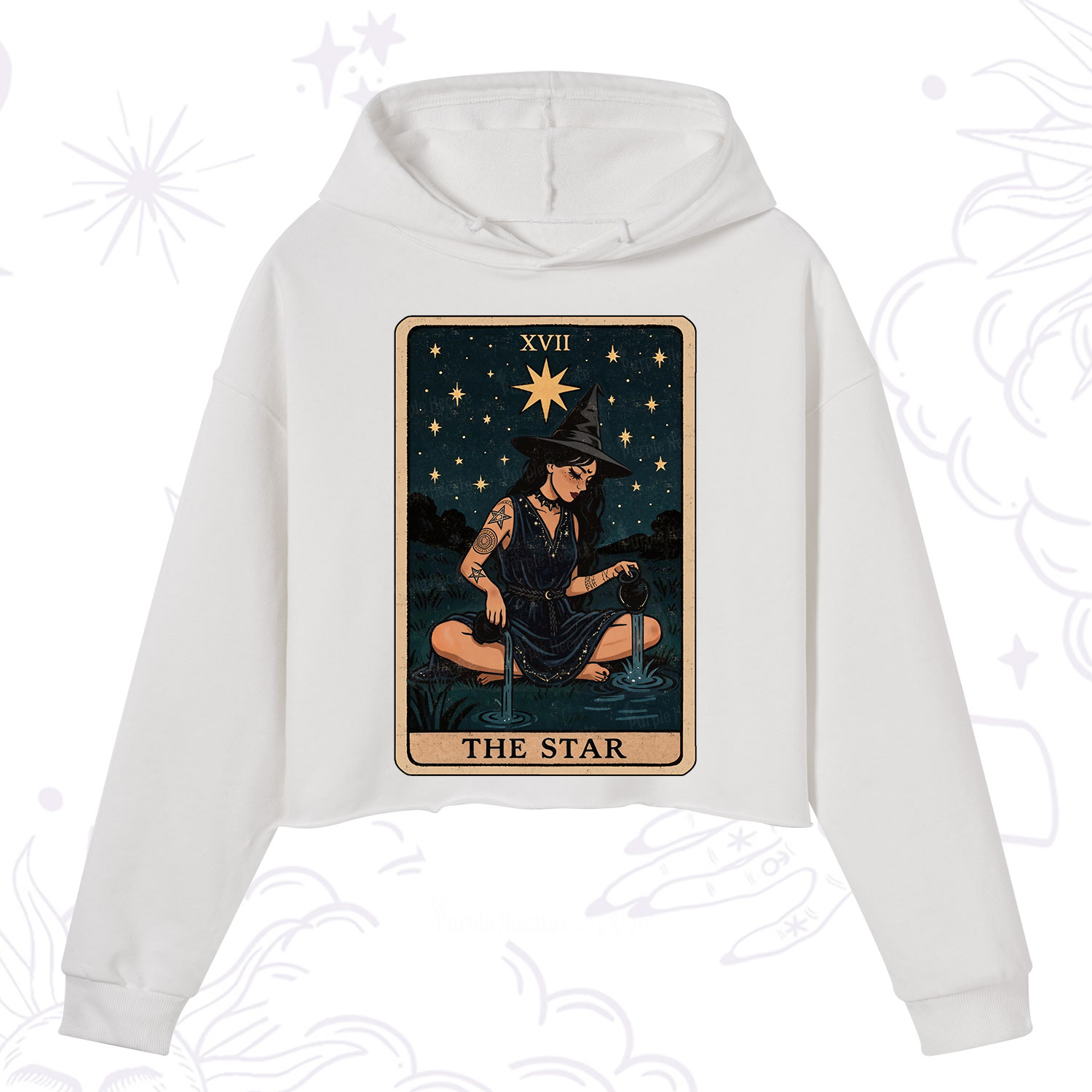 Purplehecate The Star Witch Tarot Crop Hoodie