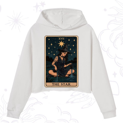 Purplehecate The Star Witch Tarot Crop Hoodie
