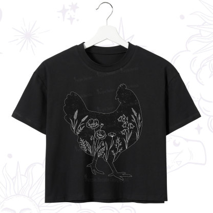 Purplehecate Floral Chicken Crop T-Shirt