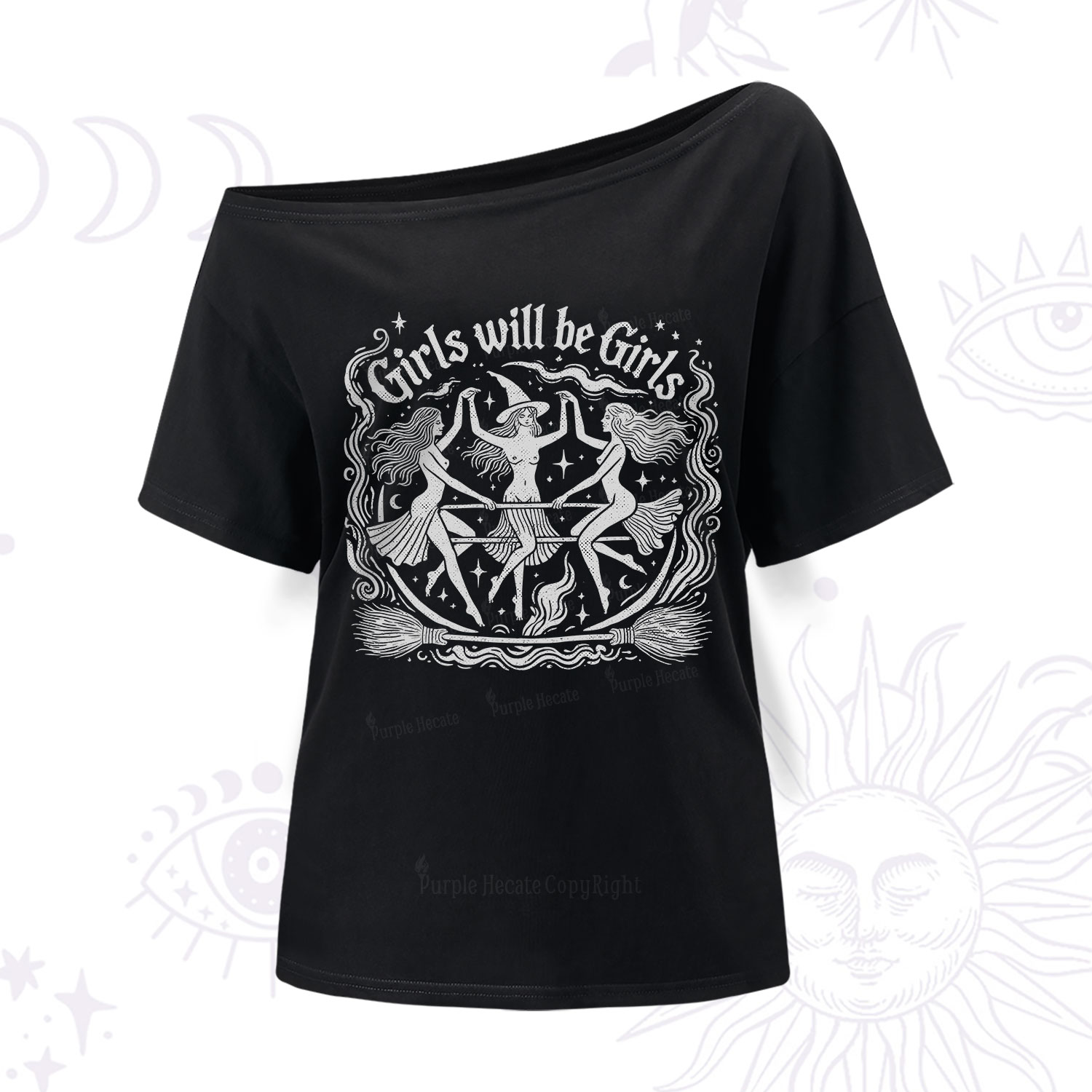 Purplehecate Girls Will Be Girls One Shoulder T-Shirt