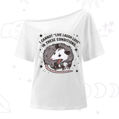 Purplehecate I Cannot Live Laugh Love Possum One Shoulder T-Shirt