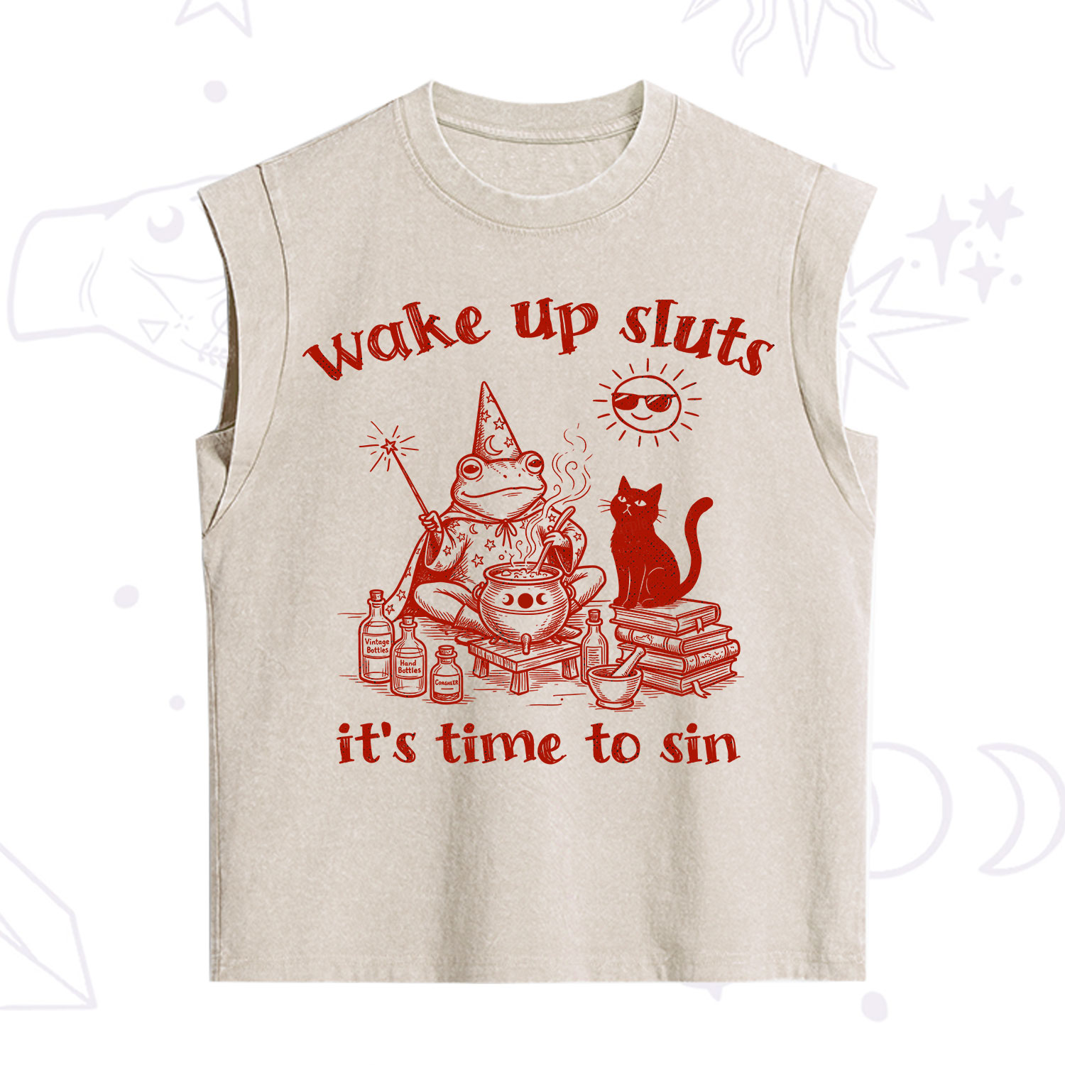 Purplehecate Wake Up Sluts It's Time to Sin Witch Frog Vintage Washed Tank