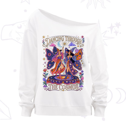 Purplehecate Dancing Through the Cosmos Off The Shoulder Sweatshirt