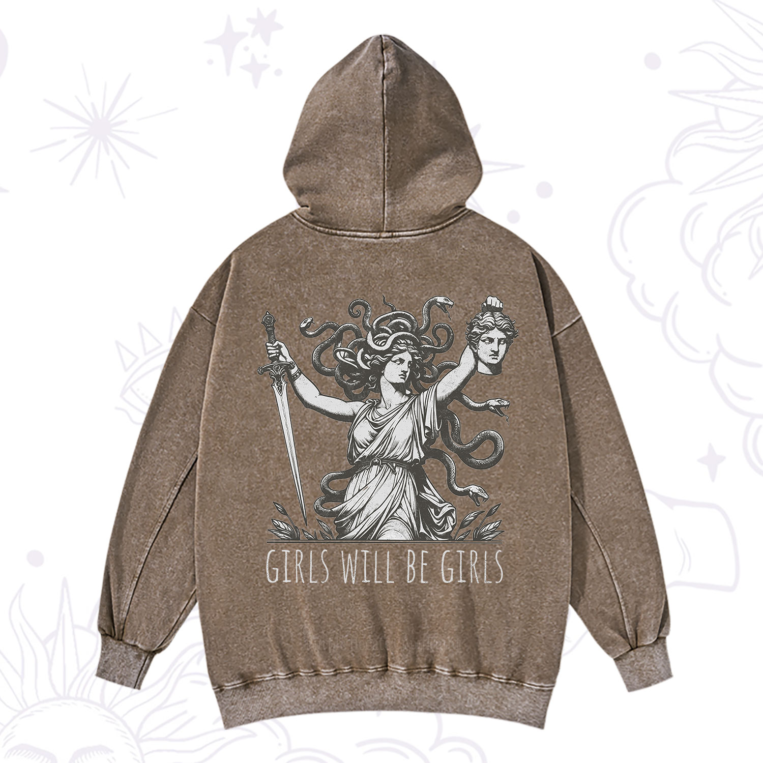 Purplehecate Girls Will Be Girls Medusa Washed Hoodie