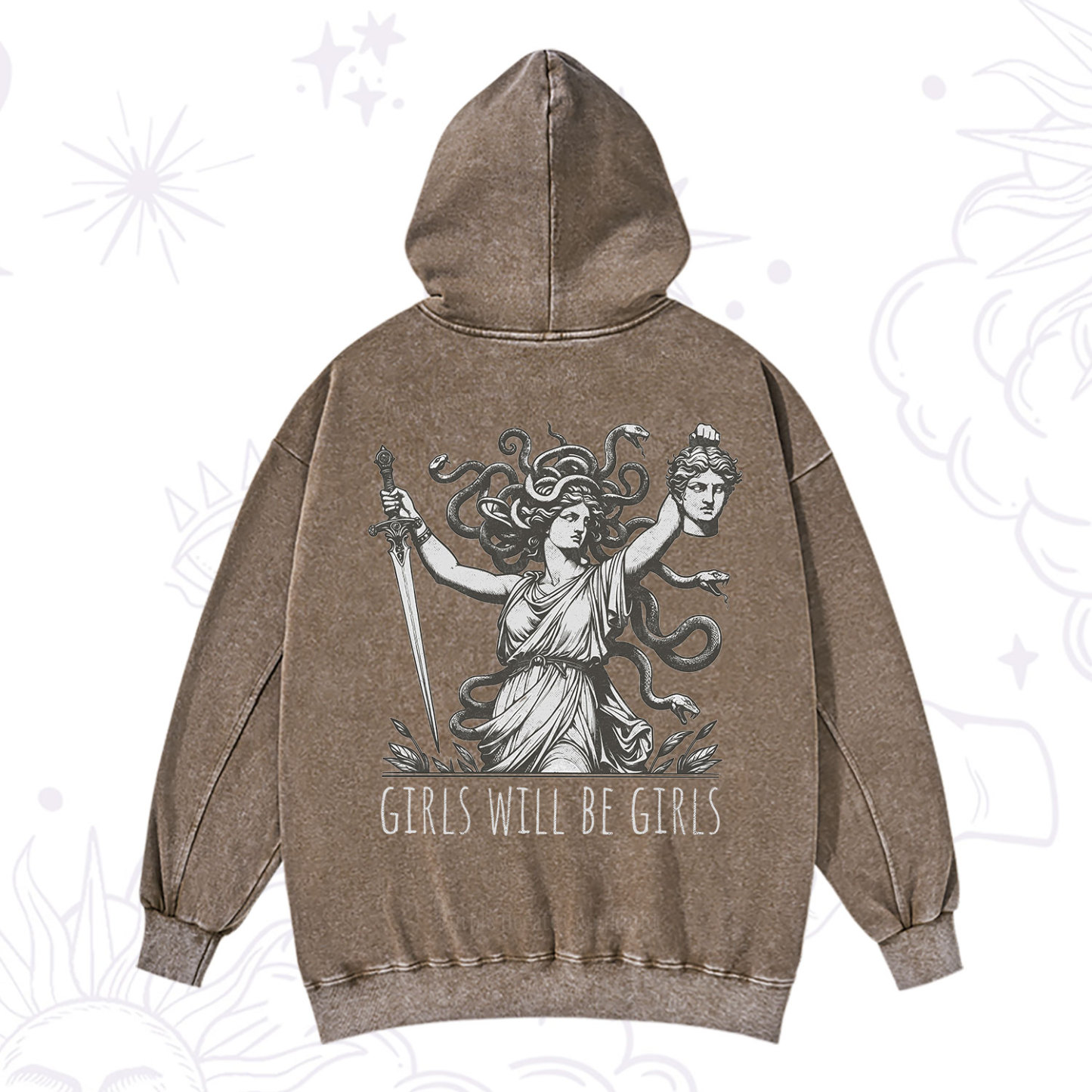 Purplehecate Girls Will Be Girls Medusa Washed Hoodie