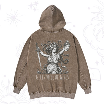 Purplehecate Girls Will Be Girls Medusa Washed Hoodie