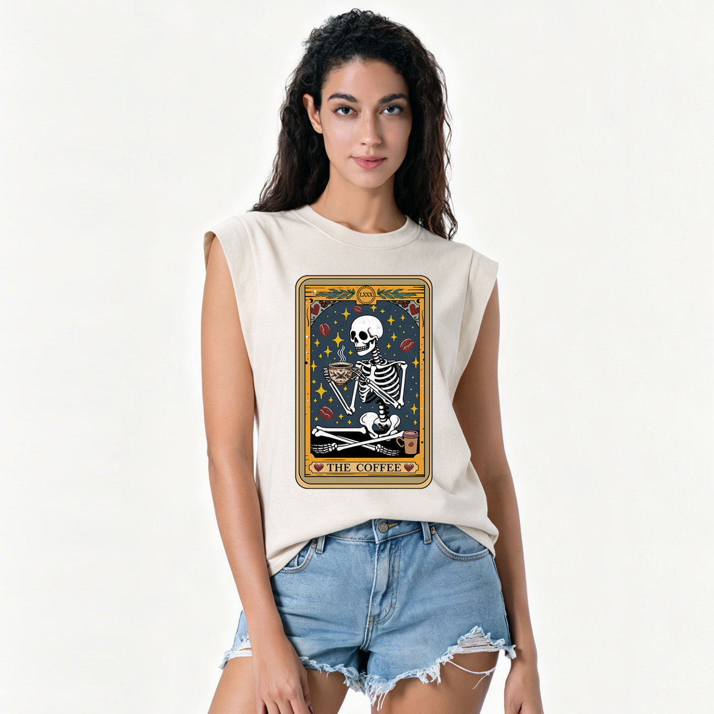 Purplehecate The Coffee Lover Tarot Card Vintage Washed Tank