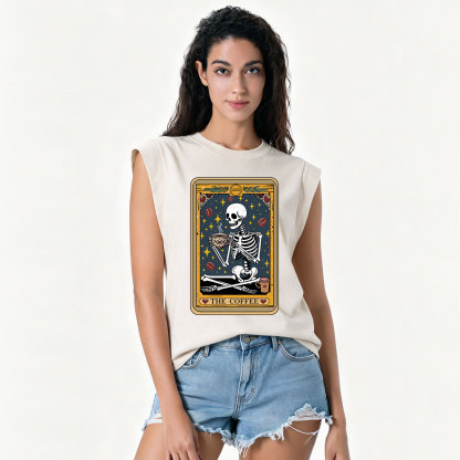 Purplehecate The Coffee Lover Tarot Card Vintage Washed Tank