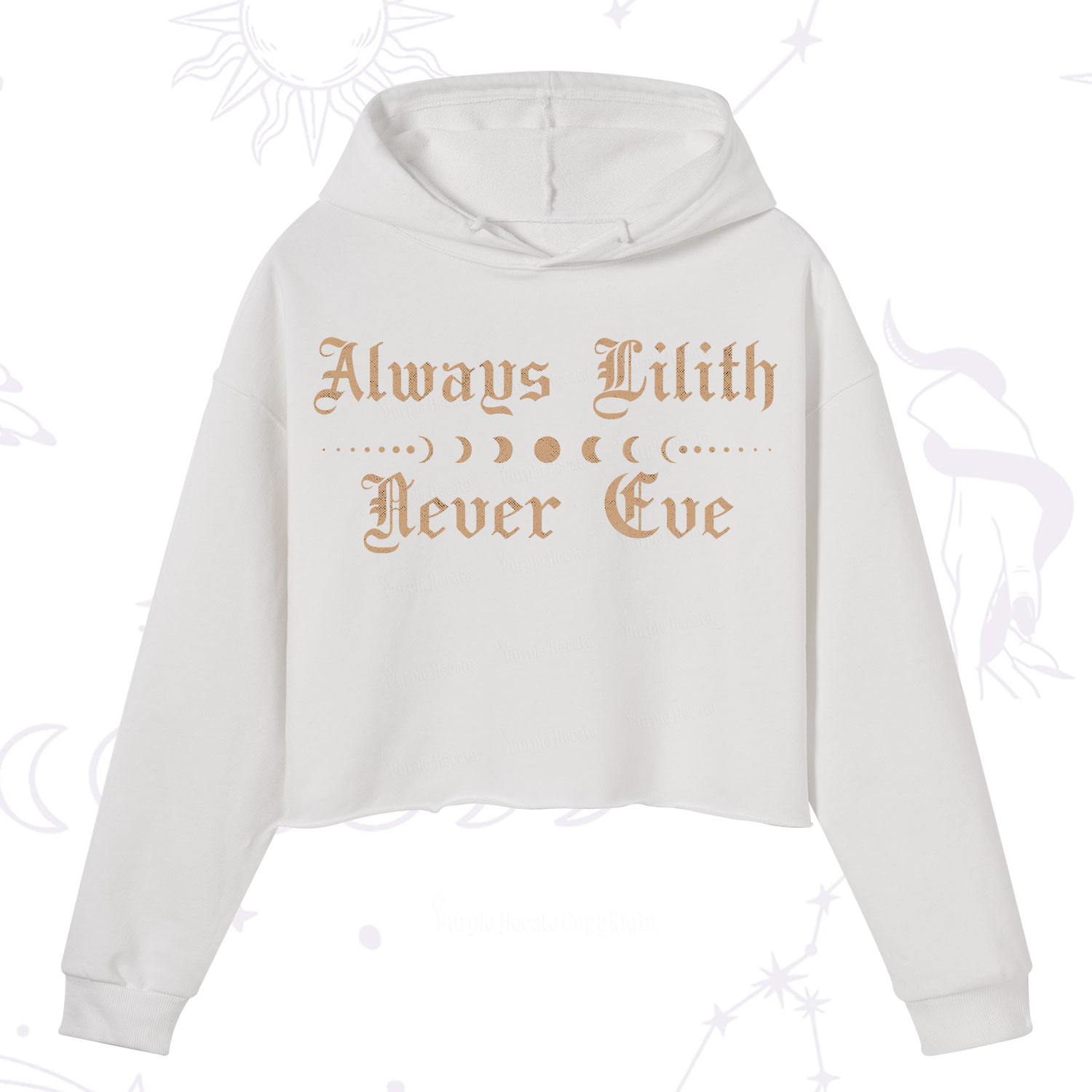 Purplehecate Always Lilith Never Eve Crop Hoodie