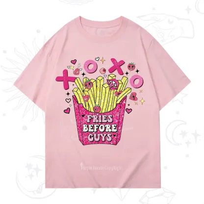 Purplehecate Fries Before Guys Valentine T-Shirt