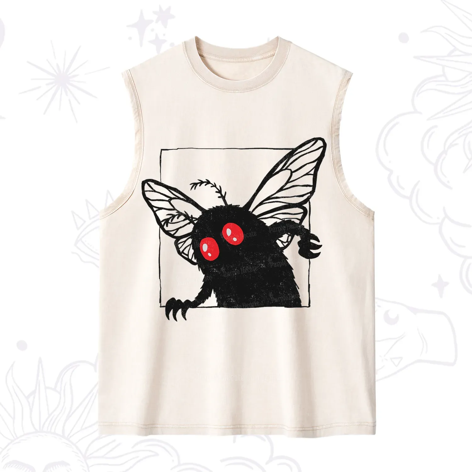 Purplehecate The Curious Mothman Washed Tank