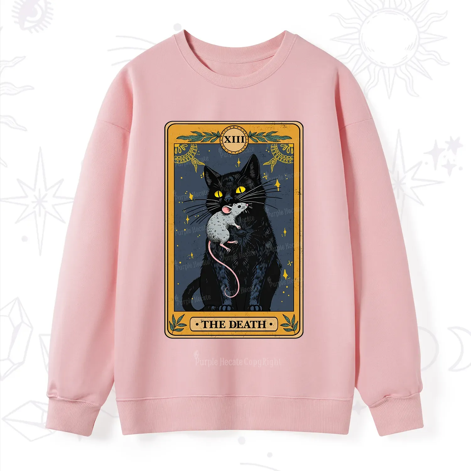 Purplehecate The Death Tarot Cat Sweatshirt