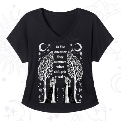 Purplehecate Be The Ancestor They Summon When Shit Gets Real V-Neck T-Shirt