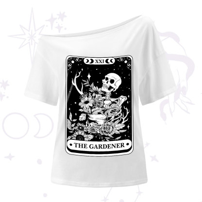Purplehecate The Gardener Tarot Card One-Shoulder T-Shirt