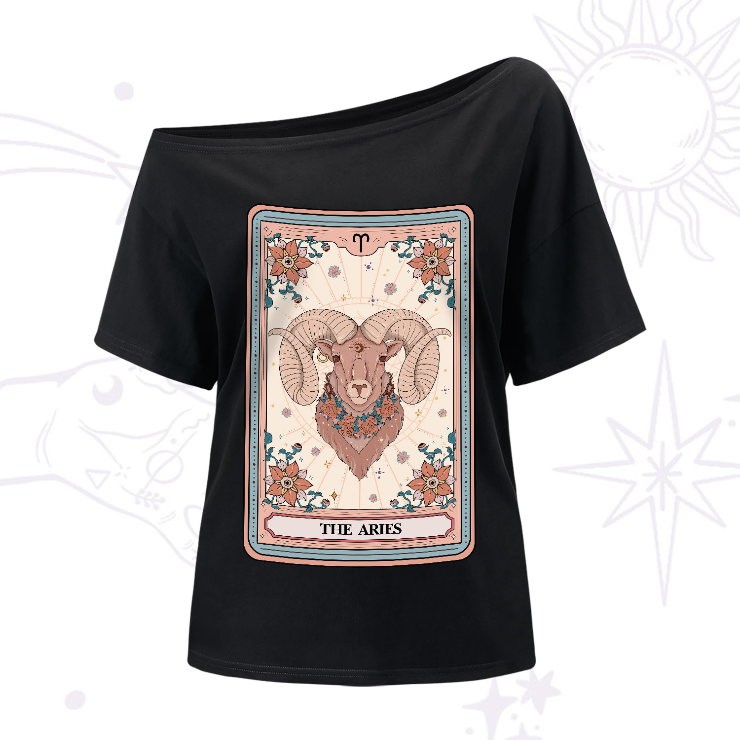 Purplehecate The Aries Tarot Card One-Shoulder T-Shirt