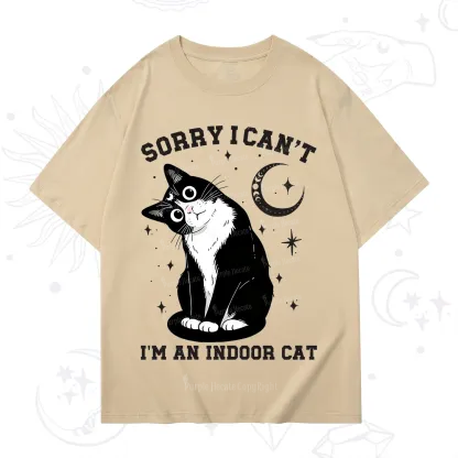 Purplehecate Sorry I Can't Go I'm an Indoor Cat T-Shirt