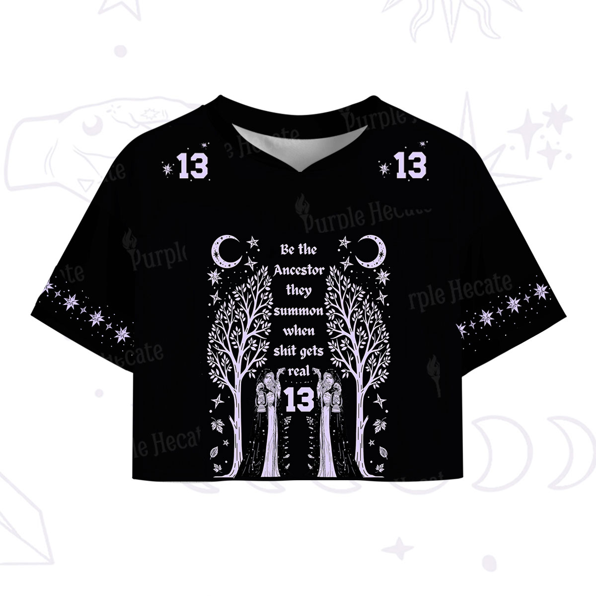 Purplehecate Be The Ancestor They Summon When Shit Gets Real Crop Sports Jersey