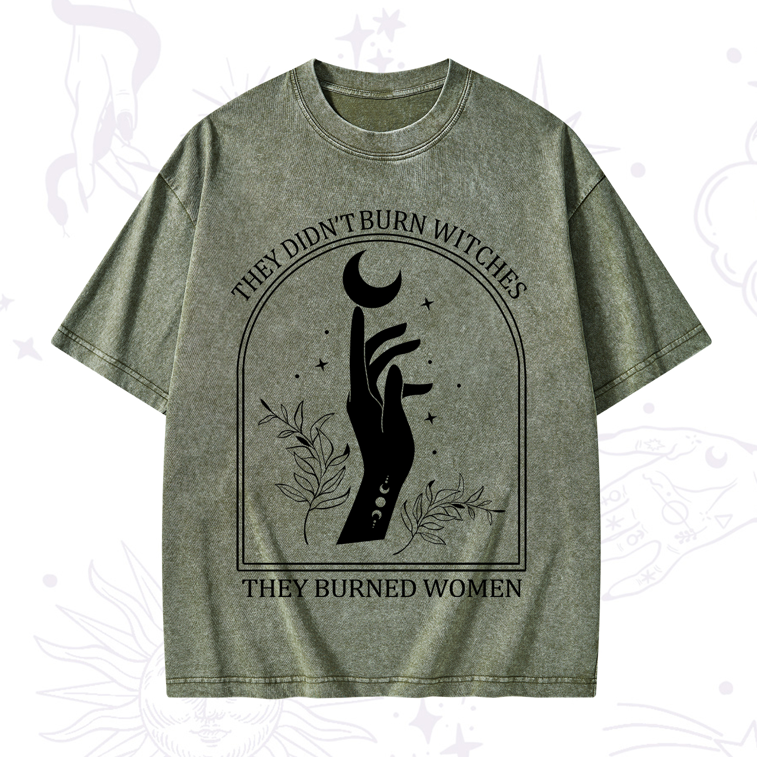 Purplehecate They Didn't Burn Witches They Burned Women Washed T-Shirt