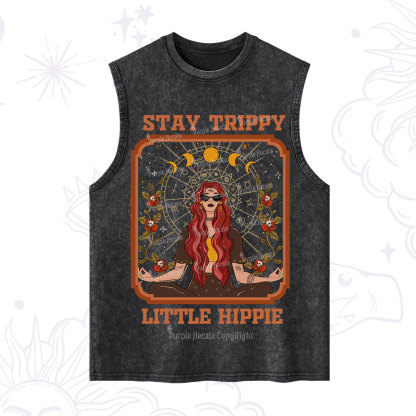 Purplehecate Stay Trippy Little Witchy Hippie Washed Tank