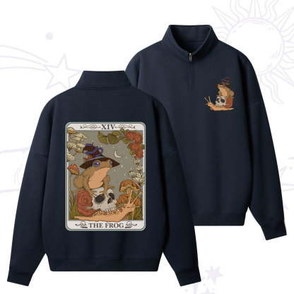 Purplehecate The Frog Tarot Zip Fleece Sweatshirt