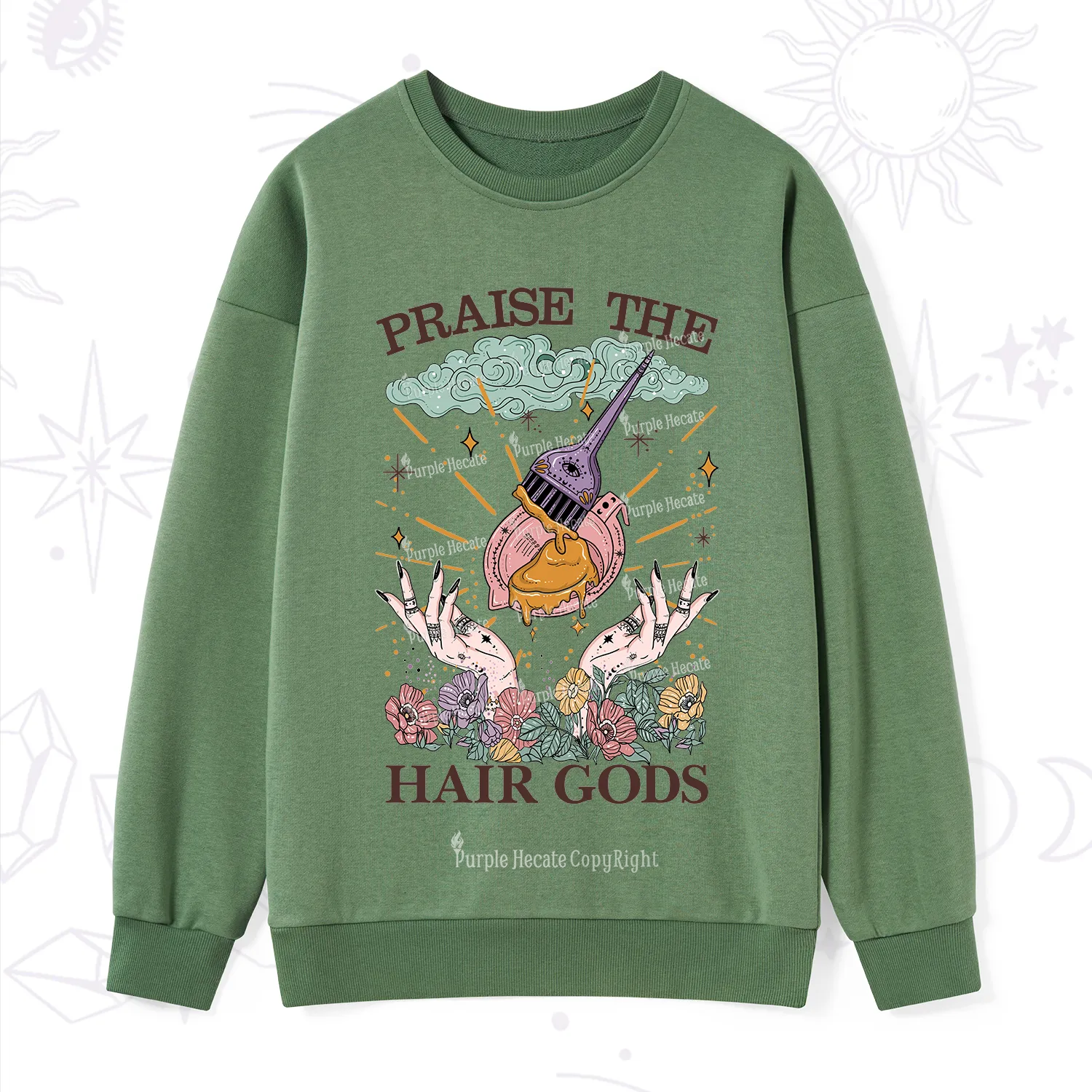Purplehecate Praise The Hair Gods Sweatshirt