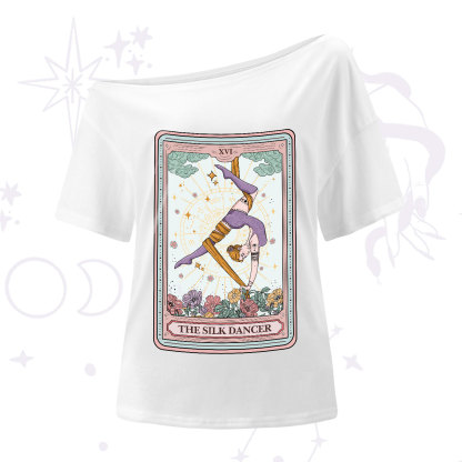 Purplehecate The Silk Dancer Tarot Card One-Shoulder T-Shirt